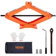 VEVOR Scissor Jack, 2.5 Ton/5512 lbs Scissor Car Jack, 3.7"-17.1" Lifting Range Scissor Lift Jack with Ratcheting