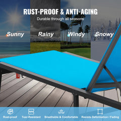 VEVOR Chaise Lounge Chair Outdoor, Aluminum Patio Lounge Chair with Adjustable 5-Position, Folding Pool Lounge Chair