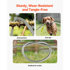 VEVOR Metal Garden Hose 150 ft, Rust Proof Stainless Steel Water Hose, Heavy Duty Backyard Hose with 10 Function