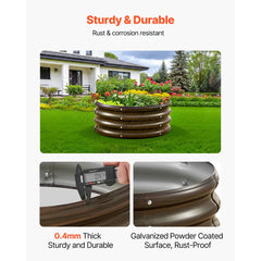 VEVOR Metal Raised Garden Bed, 3 Pcs 2 x 2 x 1 ft Outdoor Galvanized Planter Garden Box, Open Bottom Design, Large