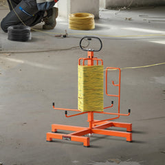 VEVOR Cable Dispenser, Floor or Stud Mounted, Wire Spool Rack, Portable Wire Rack Dispenser with Anti-Slip Metal Handle