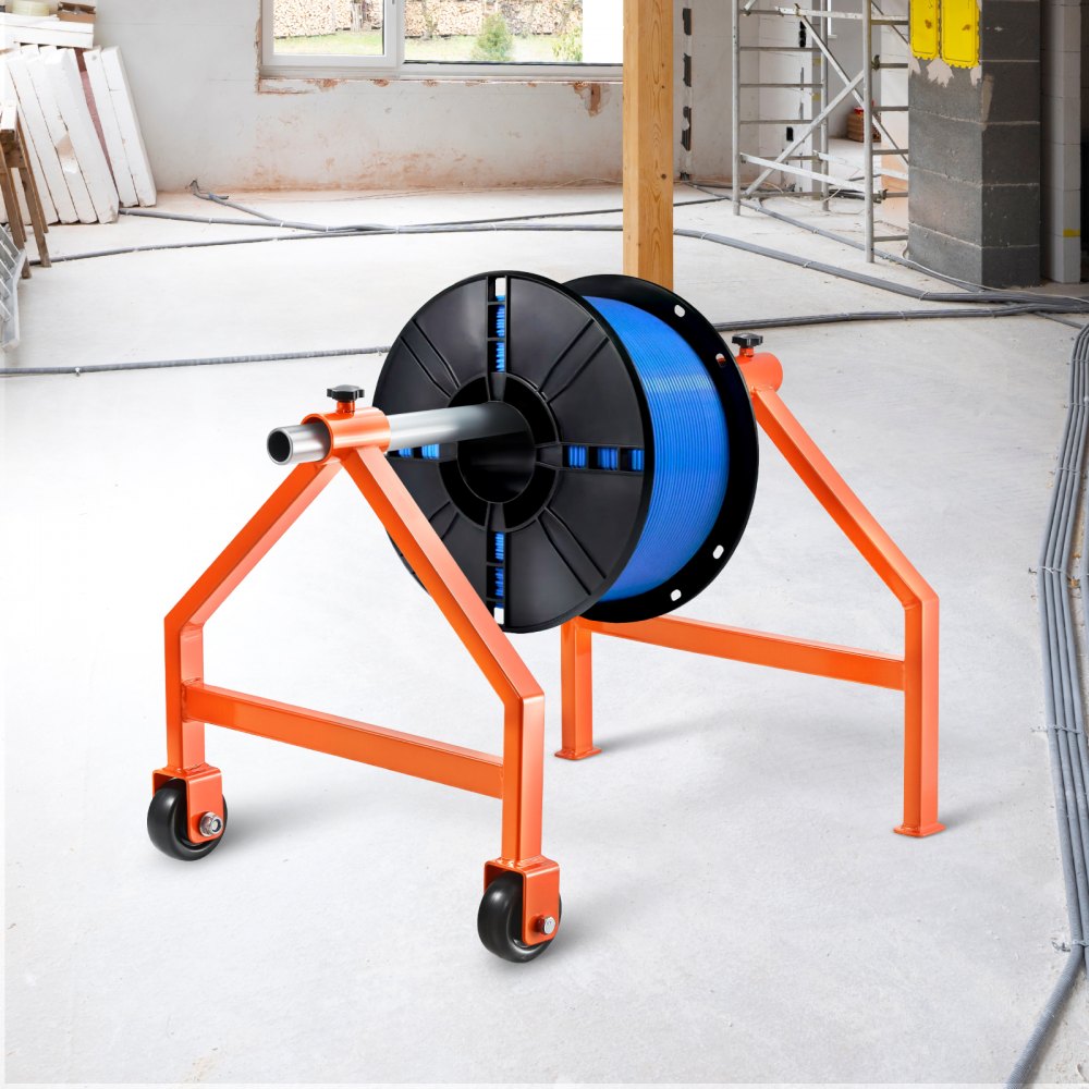 VEVOR Wire Spool Rack, 220 lbs Load Capacity, Portable Cable Caddy, Moveable Wire Rack with Wheels, Spool Holder, Up to