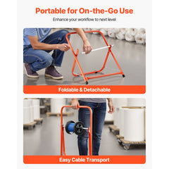 VEVOR Cable Caddy, Heavy Duty Steel Frame, Spool Holder for Electrical Wires, Portable Wire Dispenser for Up to 20 in