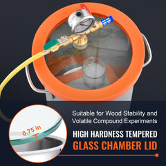 VEVOR 5 Gallon Vacuum Chamber, Upgraded Tempered Glass Lid Vacuum Degassing Chamber, 304 Stainless Steel Chamber, for