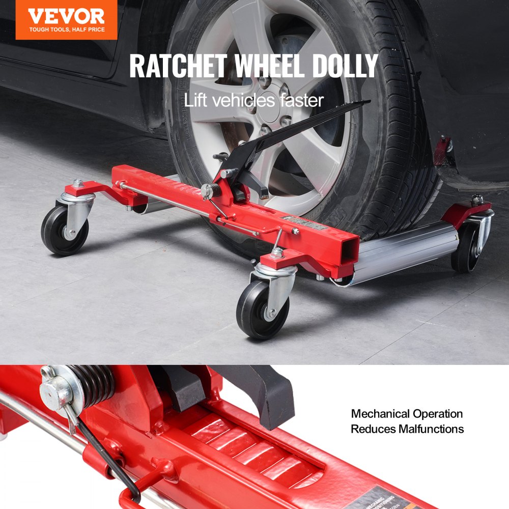 VEVOR Wheel Dolly, Max Capacity 1500 Lbs Car Dolly, Car Jack Dolly Lifter with Wheels, Heavy Duty Vehicle Positioning