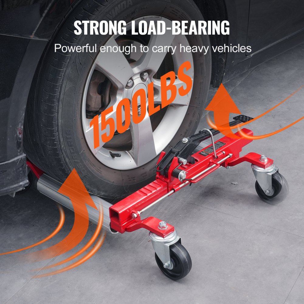 VEVOR Wheel Dolly, Max Capacity 1500 Lbs Car Dolly, Car Jack Dolly Lifter with Wheels, Heavy Duty Vehicle Positioning