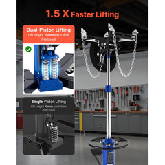 VEVOR Hydraulic Transmission Jack, 1322 lbs / 0.6 Ton Lifting Capacity Telescoping Transmission Jack with Foot Pedal