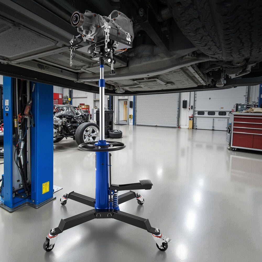 VEVOR Hydraulic Transmission Jack, 1660 lbs / 0.75 Ton Lifting Capacity Telescoping Transmission Jack with Foot Pedal
