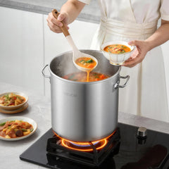 VEVOR Stainless Steel Stock Pot, 21-Quart Stainless Steel Stockpot with Glass Lid, PFOA-Free, PFAS-Free, Compatible