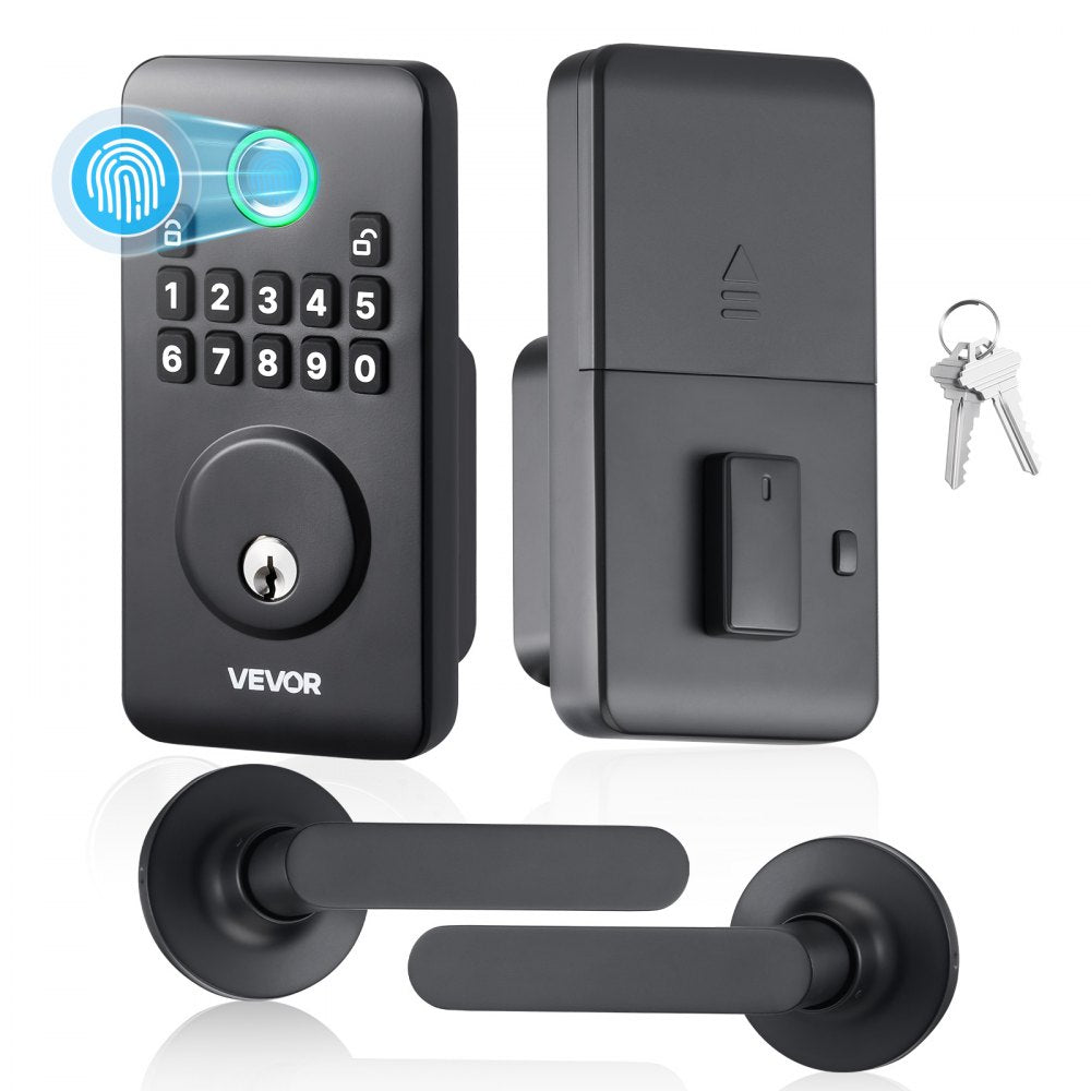 VEVOR Fingerprint Door Lock Set, Electronic Biometric Deadbolt Keyless Entry Door Lock with Handle, Pioneering