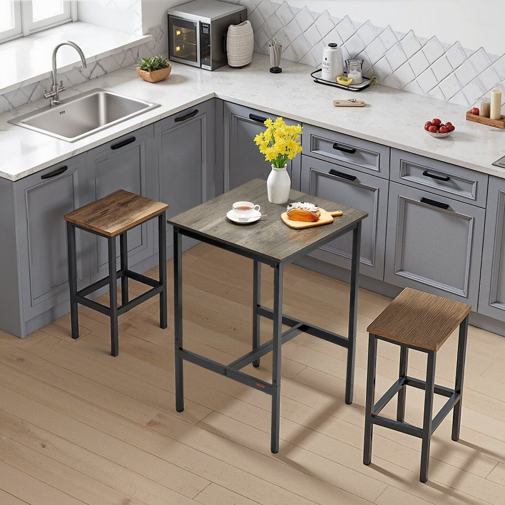 VEVOR Bar Table, Sturdy Metal Frame High Top Pub Table, Small Kitchen Dining, Cocktail Coffee Counter Bar Height Desk