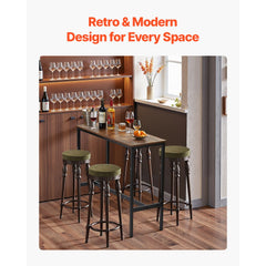 VEVOR Bar Table, Sturdy Metal Frame High Top Pub Table, Narrow Long Kitchen Dining, Cocktail Counter Bar Height Desk