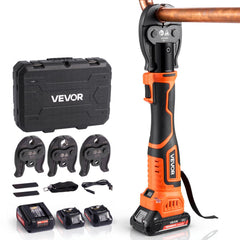 VEVOR Press Tool Kit, 18V Electric Pipe Crimping Tool for 1/2", 3/4", 1" Copper Tubes, 24KN Press Tool Compatible with