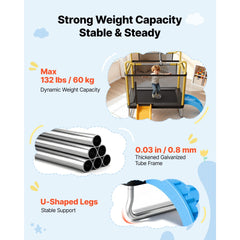 VEVOR Trampoline for Kids, Toddler Mini Trampoline, 132 lbs Capacity Indoor Outdoor Play Toys with Enclosure Net