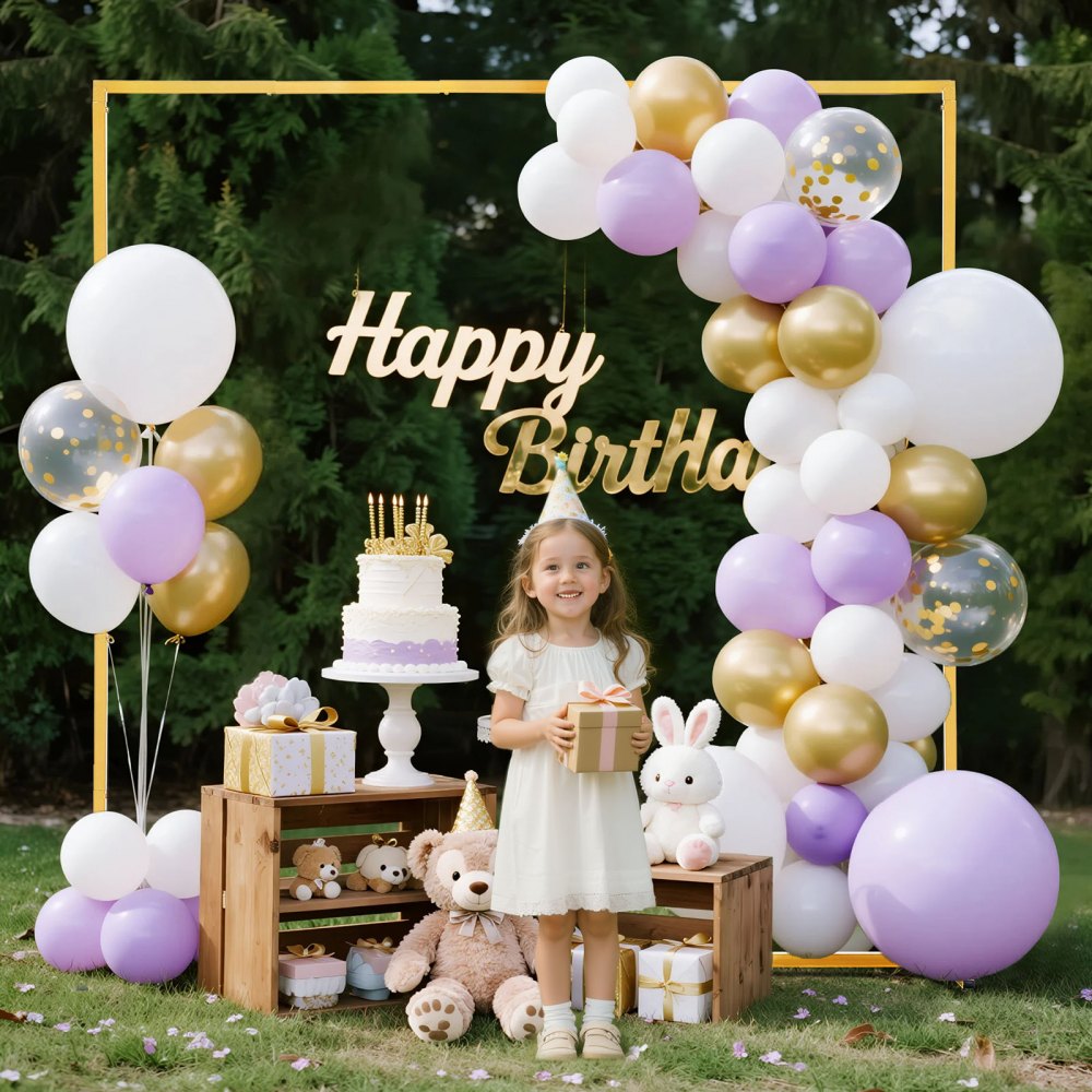 VEVOR Arch Backdrop Stand, 6.6 x 6.6 ft, Stable Structure, Easy Assembly, Square Gold Metal Arch Backdrop Stand for