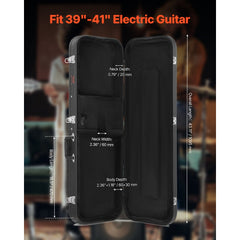 VEVOR Electric Guitar Hard Case, 43.11 in Rectangular Guitar Hard Case, With Lock Latch Keys Handle, PVC Padding Soft