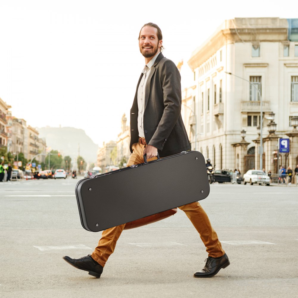 VEVOR Electric Guitar Hard Case, 43.11 in Rectangular Guitar Hard Case, With Lock Latch Keys Handle, PVC Padding Soft
