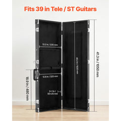 VEVOR Electric Guitar Hard Case, 41.3 Inch, Rectangle Wooden Hard-Shell Protective Carrying Case, with Lock Latch