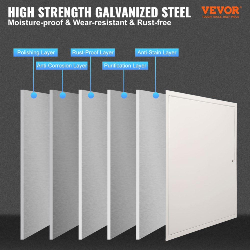 VEVOR Access Panel for Drywall & Ceiling, 24 x 24 Inch Plumbing Access Panels, Reinforced Access Door, Heavy-Duty Steel