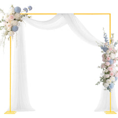 VEVOR Arch Backdrop Stand, 8 x 8 ft, Stable Structure, Easy Assembly, Square Gold Metal Arch Backdrop Stand for
