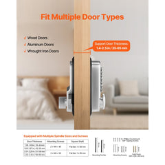 VEVOR Mechanical Keyless Entry Door Lock, 14 Key Mechanical Door Lock, Mechanical Keypad Door Lock with Adjustable