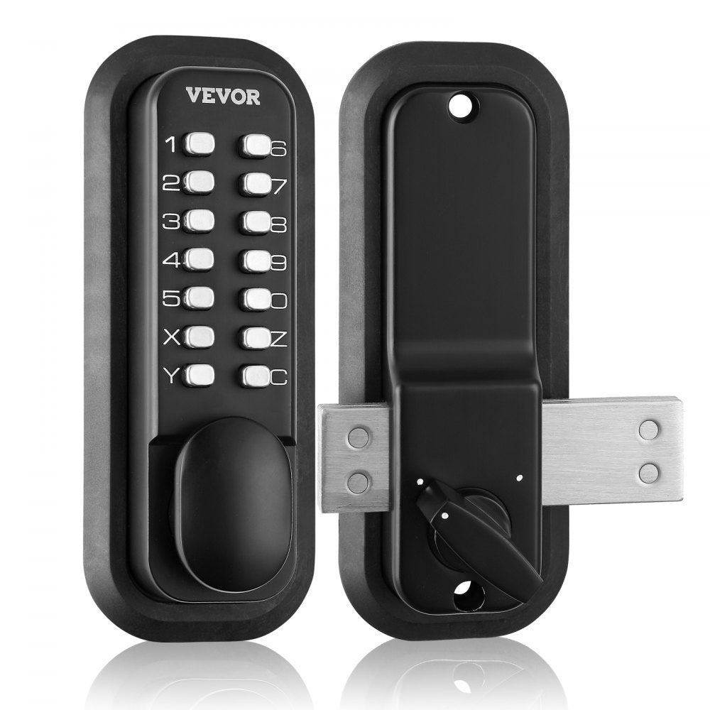 VEVOR Mechanical Keyless Entry Door Lock, 14 Digit Keypad, Outdoor Gate Door Locks Set with Surface-mounted Latch