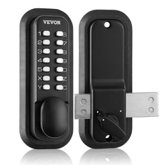VEVOR Mechanical Keyless Entry Door Lock, 14 Digit Keypad, Outdoor Gate Door Locks Set with Surface-mounted Latch
