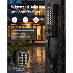 VEVOR Mechanical Keyless Entry Door Lock, 2.0 Code Upgrade, 4-7 Digits Code, Double-Sided Push Button Combination