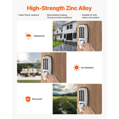 VEVOR Mechanical Keyless Entry Door Lock, 14 Key Mechanical Door Lock with Keys, Mechanical Keypad Door Lock with