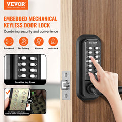 VEVOR Mechanical Keyless Entry Door Lock, 14 Digit Keypad, Embedded Outdoor Gate Door Locks Set with Keypad and Handle