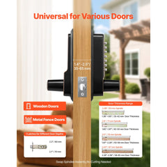 VEVOR Mechanical Keyless Entry Door Lock, 2.0 Code Upgrade, 4-7 Digits Code, Single-Sided Push Button Combination