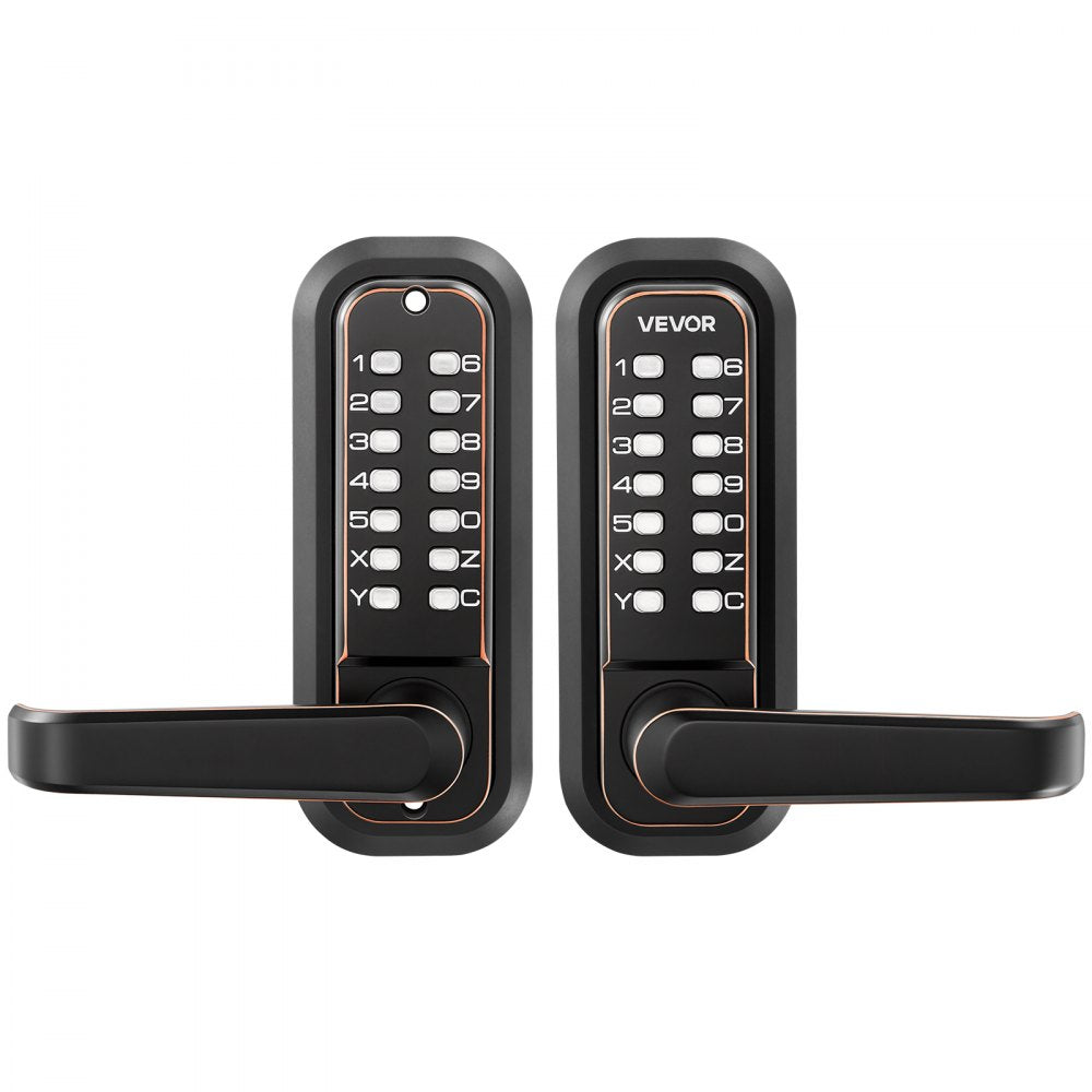 VEVOR Mechanical Keyless Entry Door Lock, 2.0 Code Upgrade, 4-7 Digits Code, Double-Sided Push Button Combination