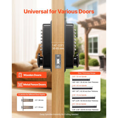VEVOR Mechanical Keyless Entry Door Lock, 2.0 Code Upgrade, 4-7 Digits Code, Double-Sided Push Button Combination