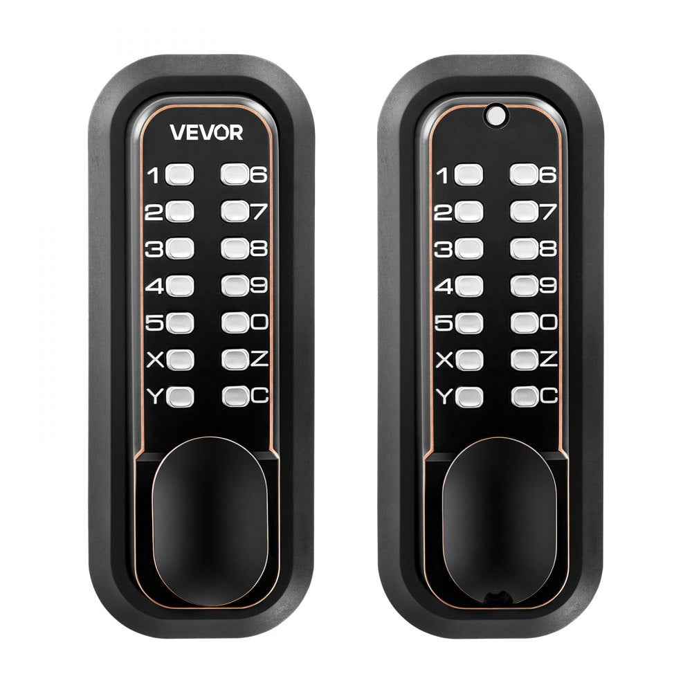 VEVOR Mechanical Keyless Entry Door Lock, 2.0 Code Upgrade, 4-7 Digits Code, Double-Sided Push Button Combination
