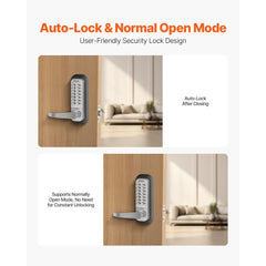 VEVOR Mechanical Keyless Entry Door Lock, 14 Key Mechanical Door Lock, Mechanical Keypad Door Lock with Handle