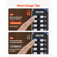 VEVOR Mechanical Keyless Entry Door Lock, 14 Key Mechanical Door Lock, Mechanical Keypad Door Lock with Handle
