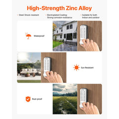 VEVOR Mechanical Keyless Entry Door Lock, 14 Key Mechanical Door Lock, Mechanical Keypad Door Knob, Single-Side