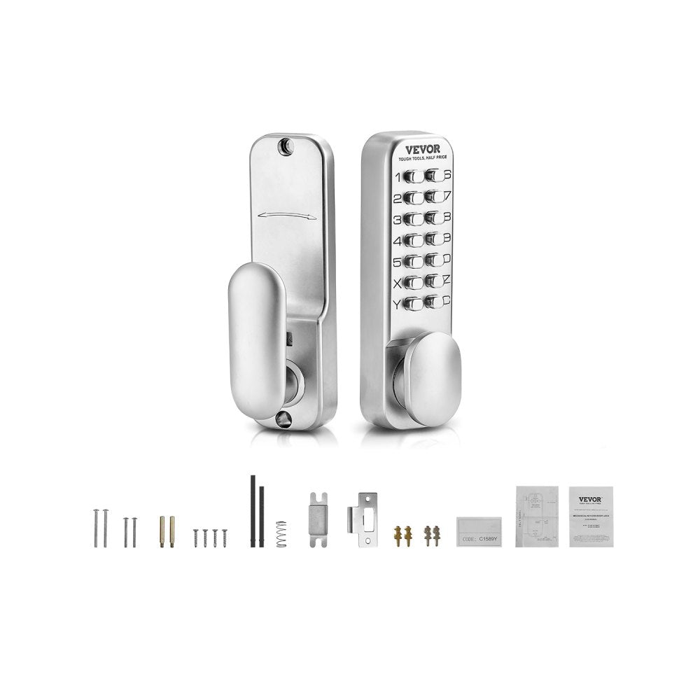 VEVOR Mechanical Keyless Entry Door Lock, 14 Key Mechanical Door Lock, Mechanical Keypad Door Knob, Single-Side