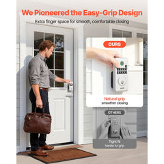 VEVOR Keyless Entry Door Lock with Handle Set, Electronic Keypad Deadbolt with Lever Handles, Pioneering Easy-Grip