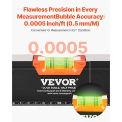 VEVOR 6-Piece Torpedo Level, 78/48/32/24/16/10 Inch All Magnetic Levels Set, Bubble Vials Ruler for 45/90/180 Degree