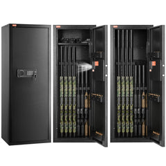 VEVOR 6-8 Rifles Gun Safe, Rifle Safe with Lock & Digital Keypad, Quick Access Tall Gun Storage Cabinet with Removable
