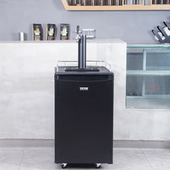 VEVOR Beer Kegerator, Single Tap Draft Beer Dispenser, Full Size Keg Refrigerator with Shelves, CO2 Cylinder, Drip Tray