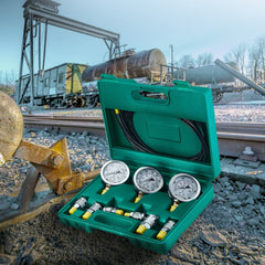 VEVOR Hydraulic Pressure Test Kit, 250/400/600bar, 3 Gauges 6 Test Couplings 3 Test Hoses, Excavator Hydraulic Test