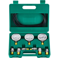 VEVOR Hydraulic Pressure Test Kit, 250/400/600bar, 3 Gauges 6 Test Couplings 3 Test Hoses, Excavator Hydraulic Test