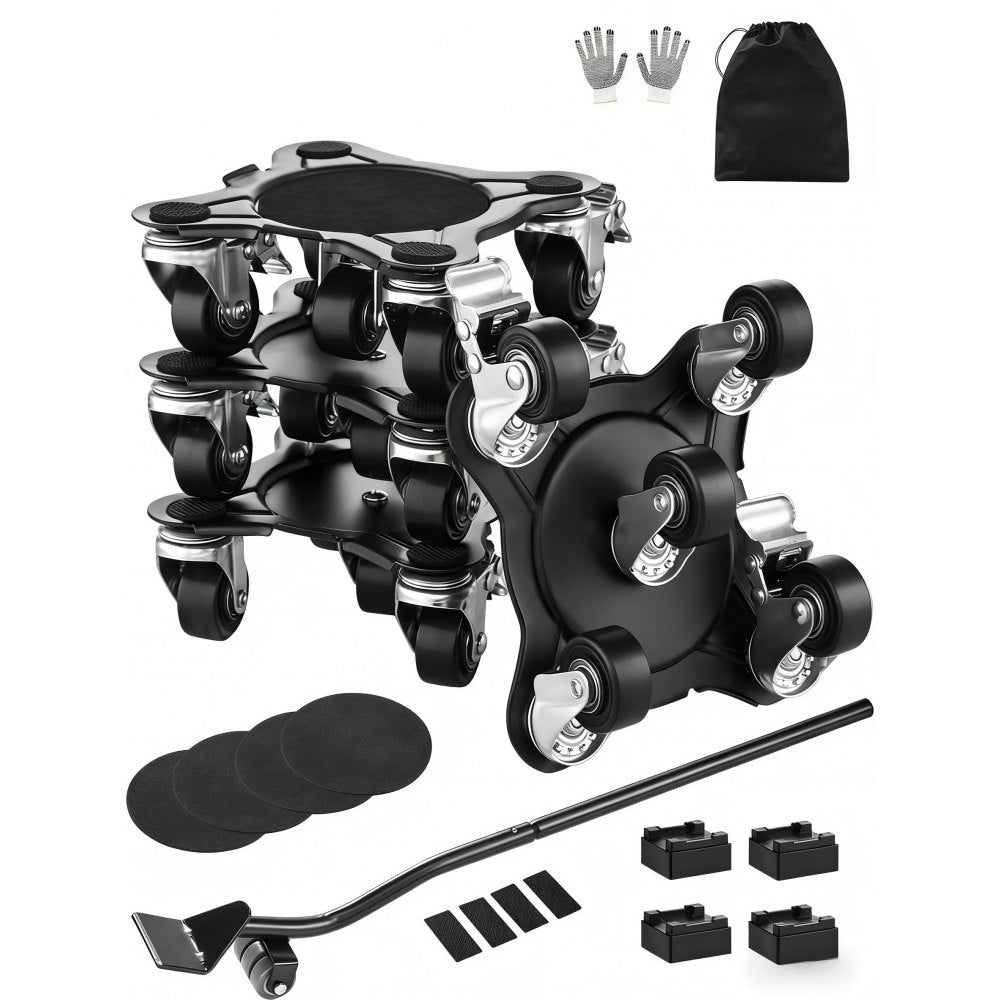 VEVOR Furniture Dolly, Maximum Load 1200 lbs, Heavy Duty Furniture Movers with 5 360° Rotation Wheels, Carbon Steel
