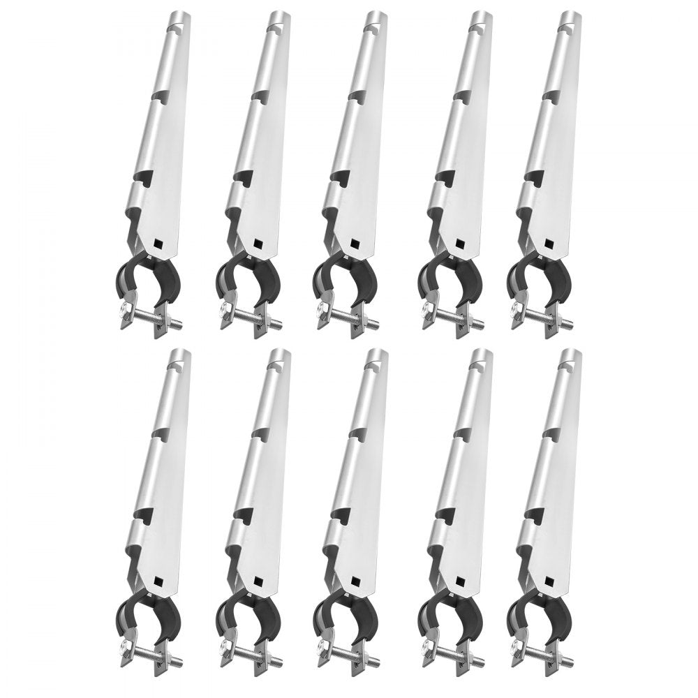 VEVOR Barbed Wire Arm, 10 Packs 14.8 in Fence Post Extender for 1.3" to 1.5" Chain Link Fences, U Bracket Design