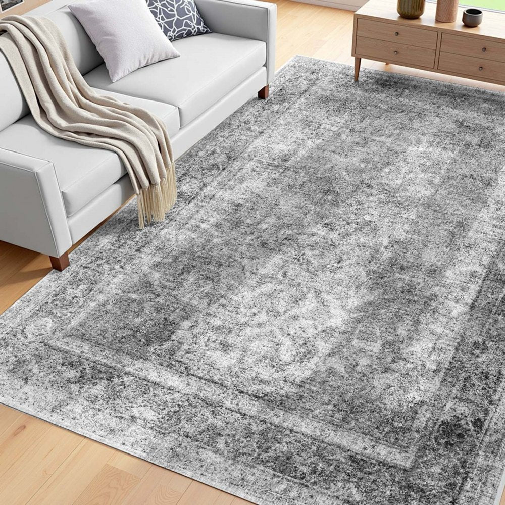 VEVOR Area Rug, 6 x 9 ft Large Washable Boho Rug, Non-Slip and Tear-Resistant Soft Carpet, Pet & Child Friendly