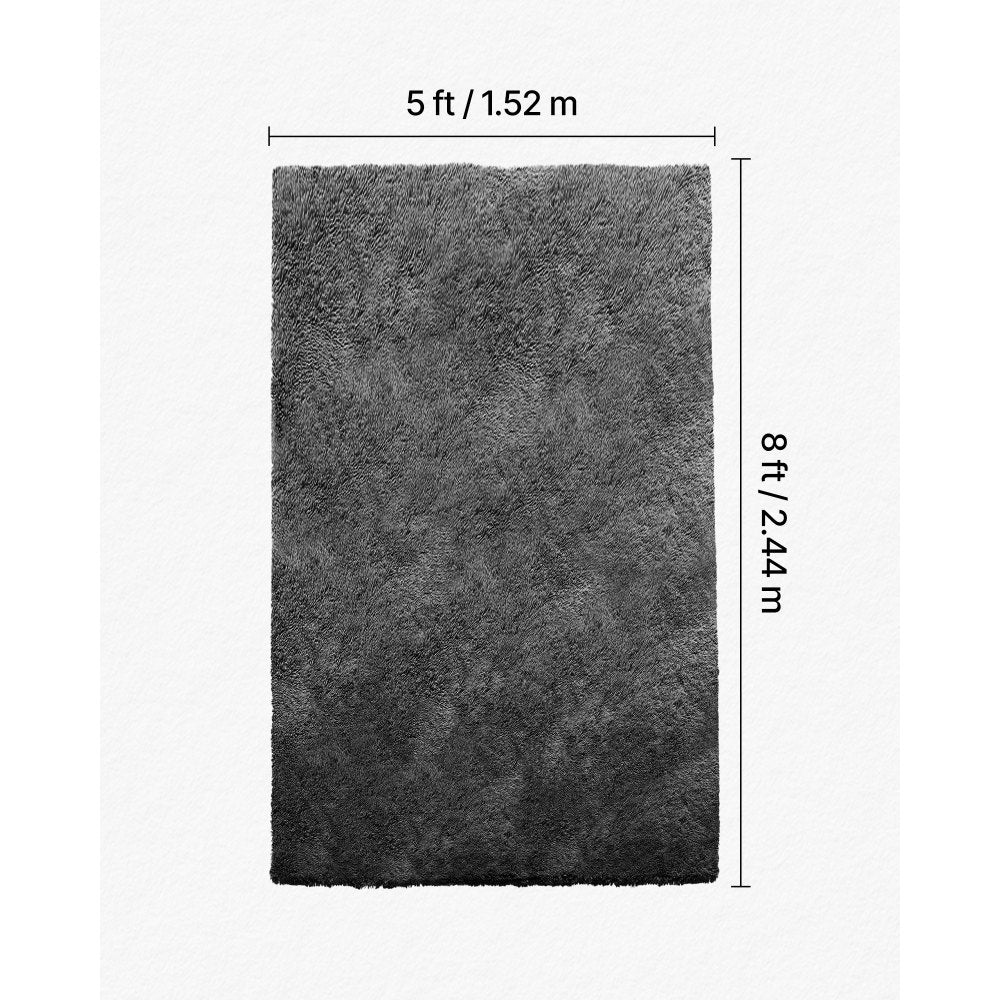 VEVOR Indoor Plush Area Rugs, 5 x 8 ft Soft Plush Carpet, Furry Shag Area Rugs for Living Room, Bedroom, Sunroom