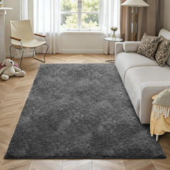 VEVOR Indoor Plush Area Rugs, 5 x 8 ft Soft Plush Carpet, Furry Shag Area Rugs for Living Room, Bedroom, Sunroom