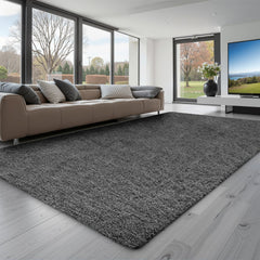VEVOR Indoor Plush Area Rugs, 5 x 8 ft Soft Plush Carpet, Furry Shag Area Rugs for Living Room, Bedroom, Sunroom
